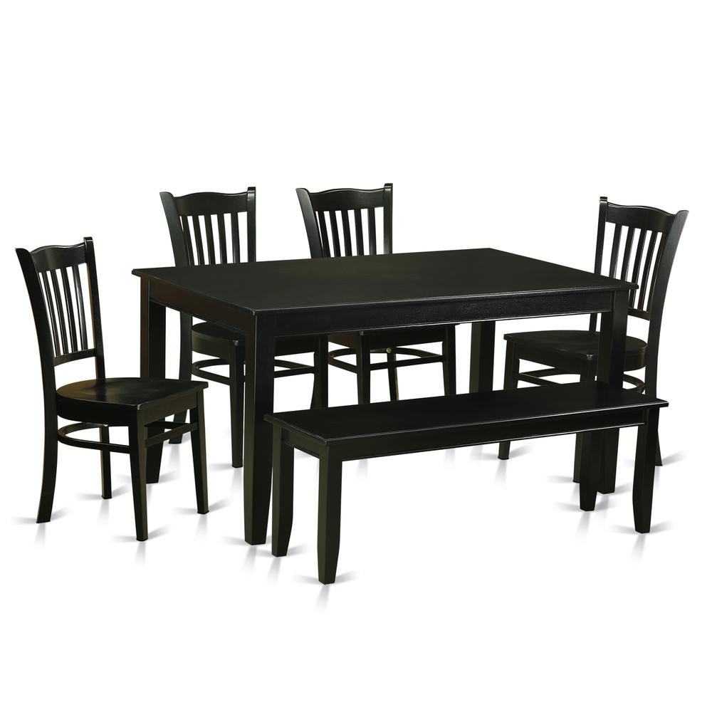 6-Pc Dining Room Set- Kitchen Table And 4 Kitchen Dining Chairs And Bench By East West Furniture | Dining Sets | Modishstore - 2
