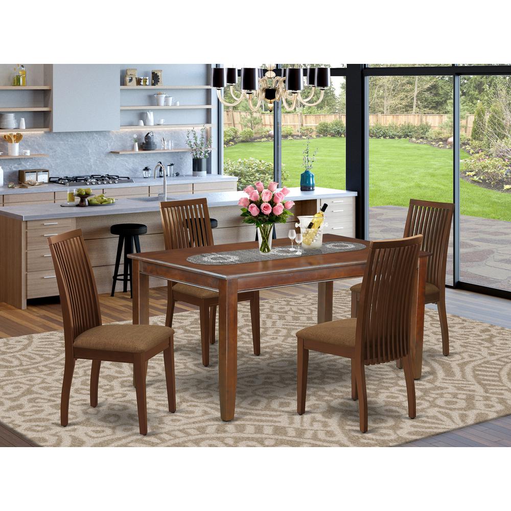 Dining Room Set Mahogany DUIP5-MAH-C By East West Furniture | Dining Sets | Modishstore