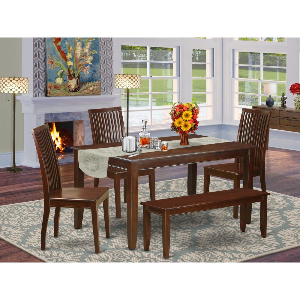 Dining Room Set Mahogany DUIP6-MAH-W By East West Furniture | Dining Sets | Modishstore