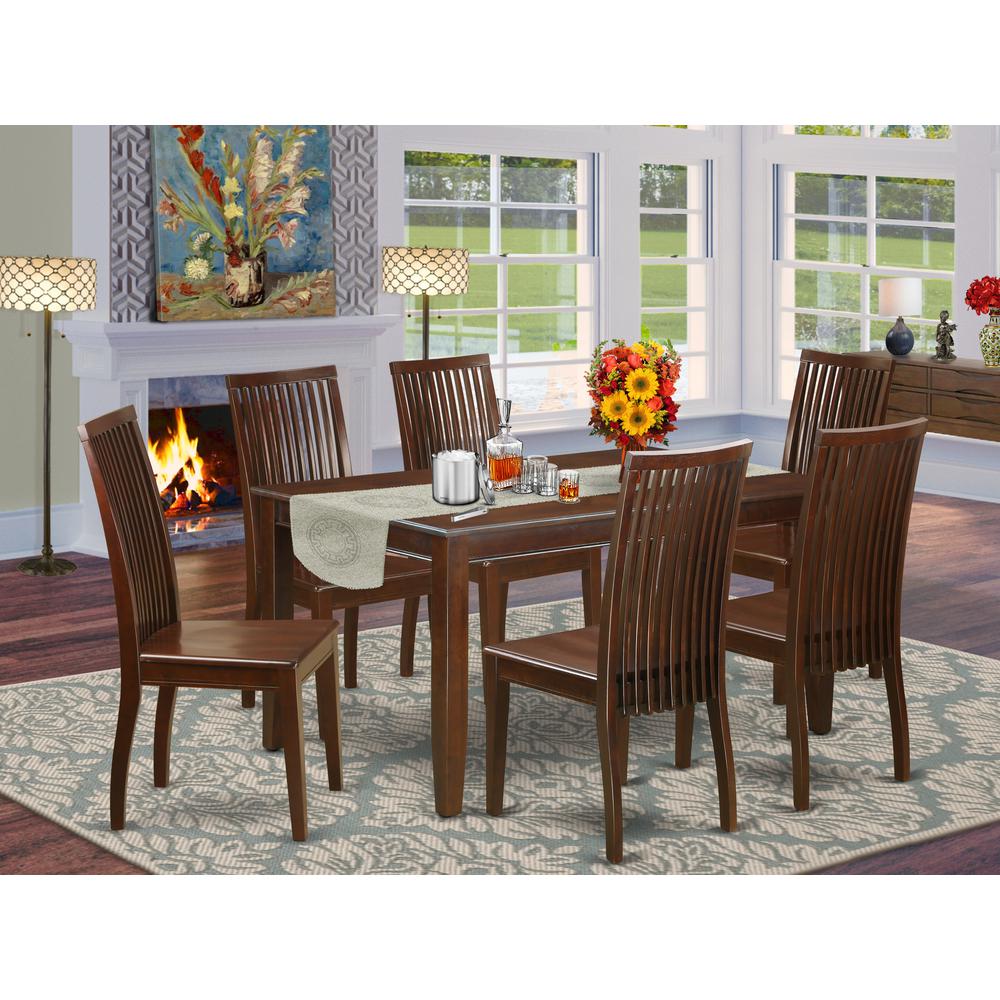 Dining Room Set Mahogany DUIP7-MAH-W By East West Furniture | Dining Sets | Modishstore