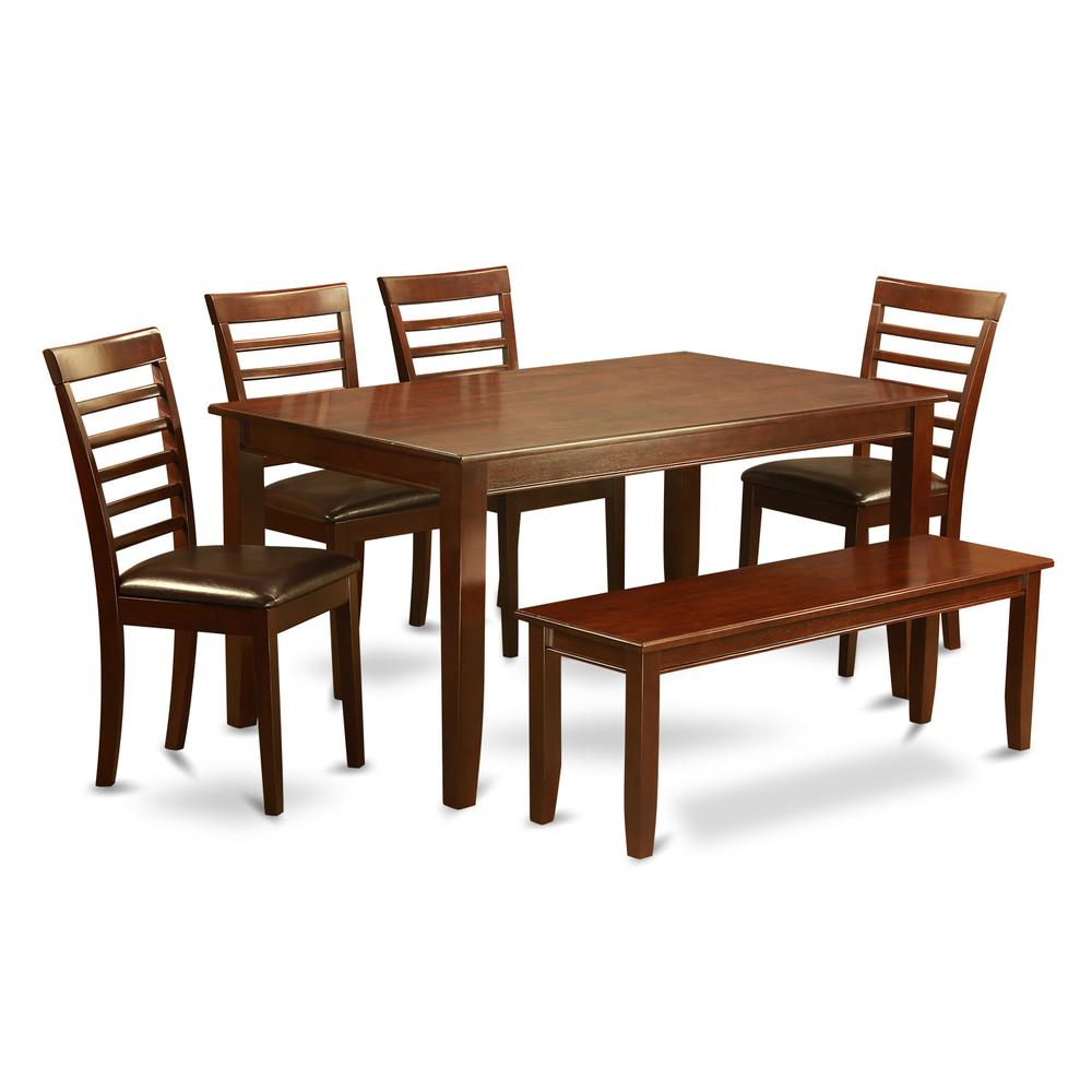 6 Pc Dining Set With Bench - Dining Table With 4 Dining Chairs Plus Bench By East West Furniture | Dining Sets | Modishstore - 2
