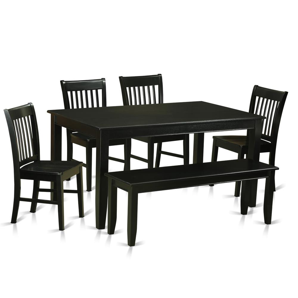 6 Pc Dining Room Set- Dining Table And 4 Dining Chairs And Also Bench By East West Furniture | Dining Sets | Modishstore - 2