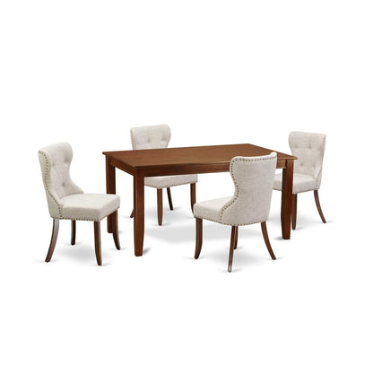 A Modern Dining Table Set Of 4 Excellent Parson Dining Chairs And Dining Tables By East West Furniture | Dining Sets | Modishstore - 4