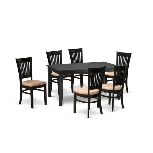 Dining Table - Dining Chairs DUVA7 - BLK - C By East West Furniture | Dining Sets | Modishstore