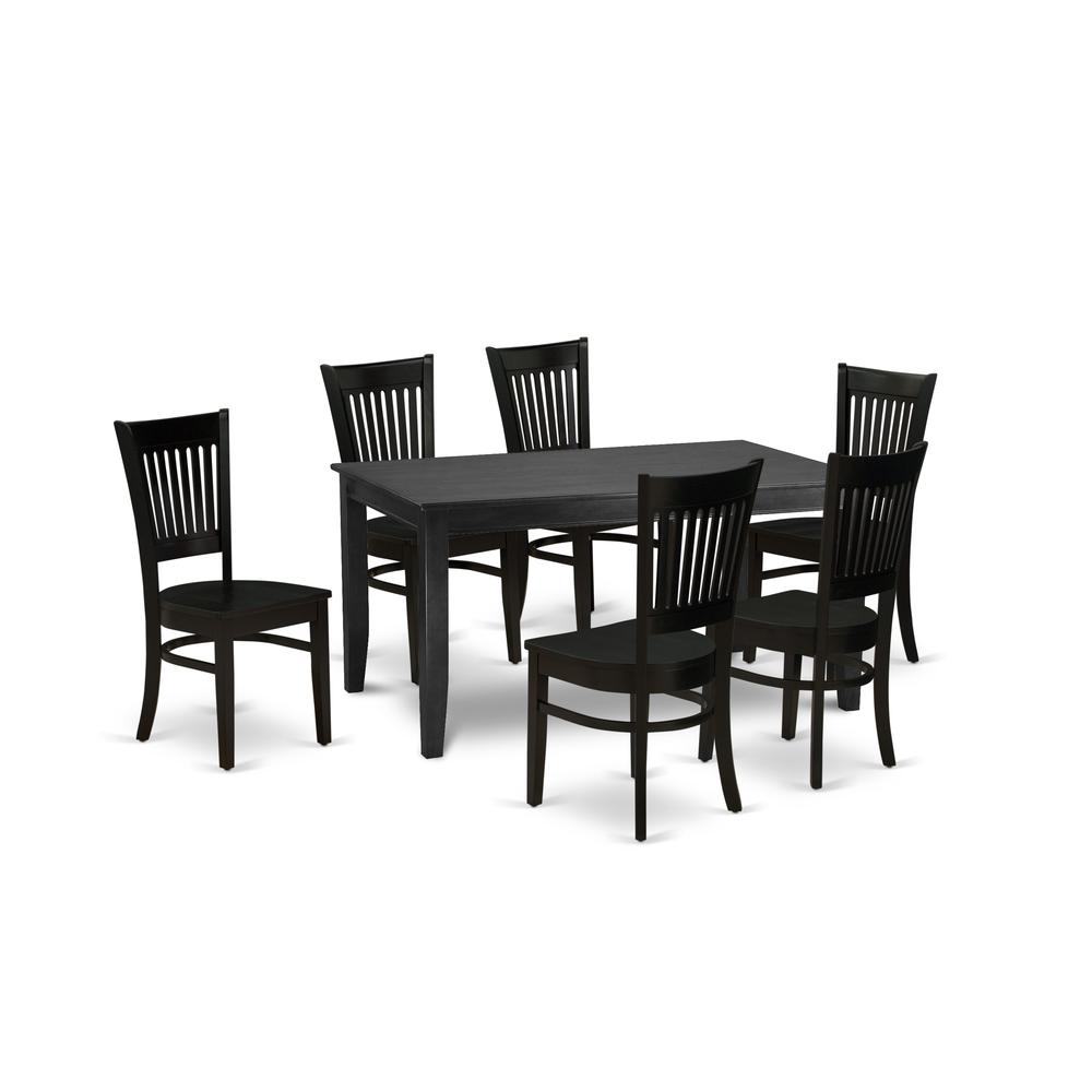 Dining Table - Dining Chairs DUVA7 - BLK - W By East West Furniture | Dining Sets | Modishstore