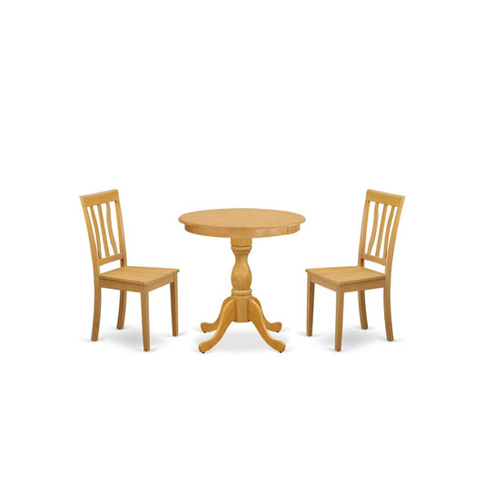 3-Pc Modern Dining Room Set - 2 Dining Room Chairs And 1 Dining Room Table (Oak Finish) And Dining Tables By East West Furniture | Dining Sets | Modishstore