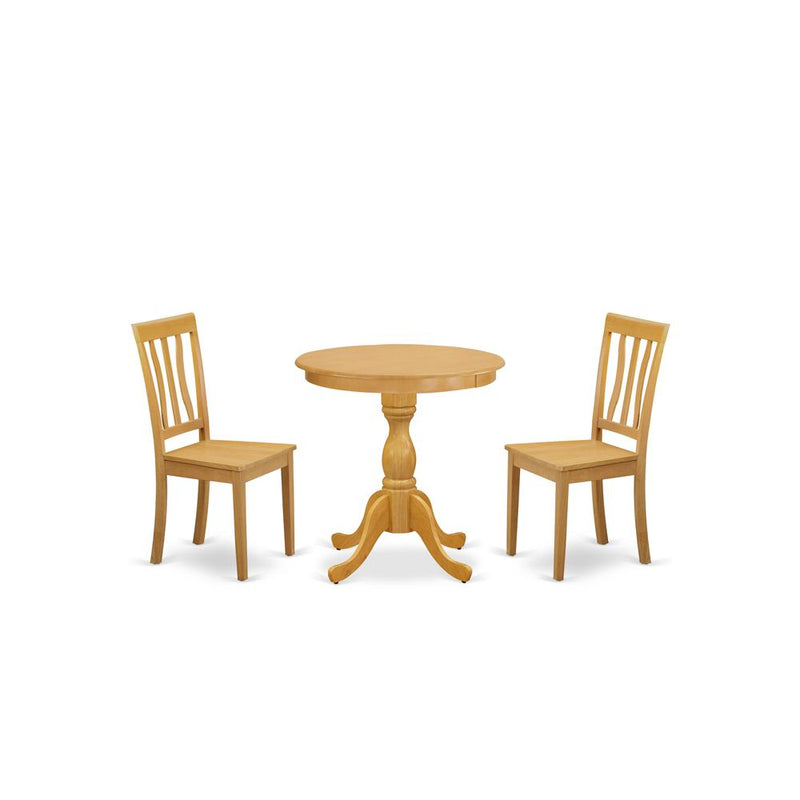 3-Pc Modern Dining Room Set - 2 Dining Room Chairs And 1 Dining Room Table (Oak Finish) And Dining Tables By East West Furniture | Dining Sets | Modishstore