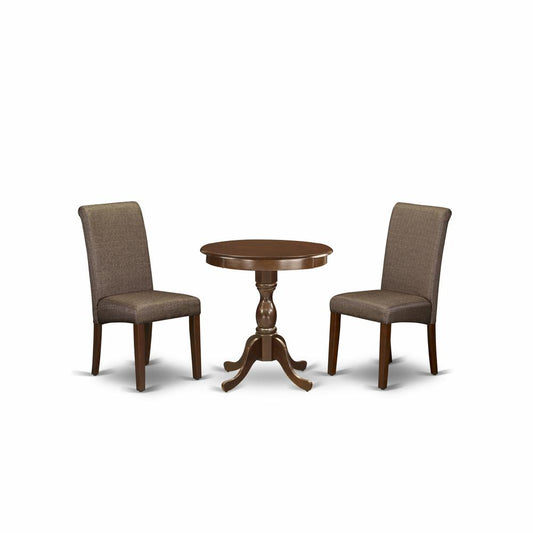 3-Pc Modern Dining Set - 2 Kitchen Chairs And 1 Modern Dining Table (Mahogany Finish) And Dining Tables By East West Furniture | Dining Sets | Modishstore