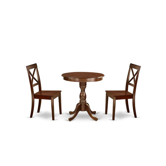 3-Pc Modern Dining Table Set - 2 Dining Room Chairs And 1 Dining Table (Mahogany Finish) By East West Furniture | Dining Sets | Modishstore