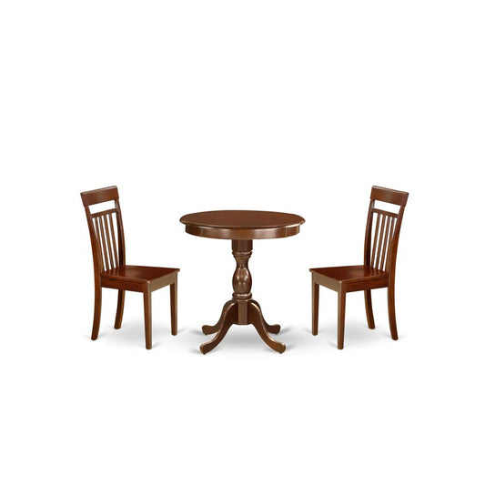 3-Pc Modern Dining Table Set - 2 Kitchen Chairs And 1 Dining Room Table (Mahogany Finish) And Dining Tables By East West Furniture | Dining Sets | Modishstore