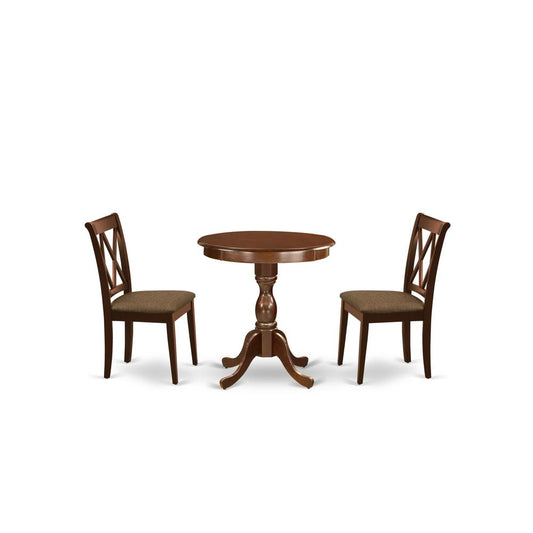 3-Pc Dining Room Table Set - 2 Mid Century Wooden Chairs - 1 Dining Room Table (Mahogany Finish) And Dining Tables By East West Furniture | Dining Sets | Modishstore