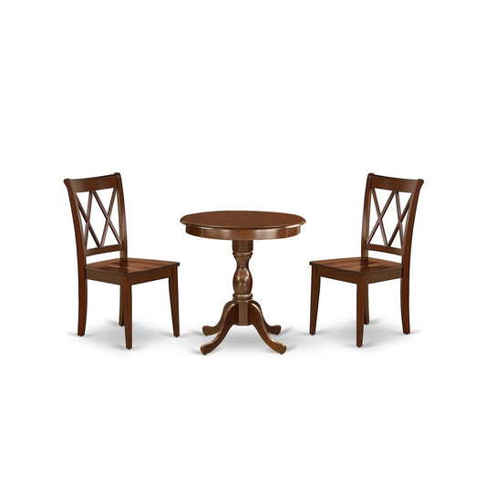 Escl3-Mah-C - 3-Pc Dining Room Table Set - 2 Mid Century Cushion Seat Chairs - 1 Dining Room Table (Mahogany Finish) And Dining Tables By East West Furniture | Dining Sets | Modishstore