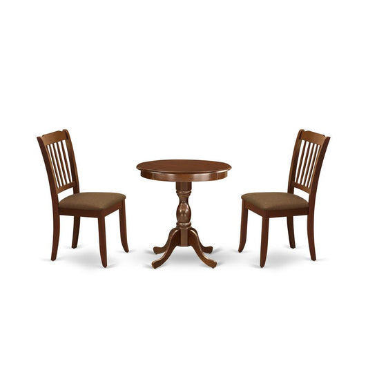 3-Pc Kitchen Table Set - 2 Modern Wooden Dining Chairs And 1 Dining Room Table (Mahogany Finish) And Dining Tables By East West Furniture | Dining Sets | Modishstore