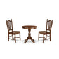 3-Pc Dining Set - 2 Wooden Dining Room Chairs And 1 Kitchen Dining Table (Mahogany Finish) And Dining Tables By East West Furniture | Dining Sets | Modishstore