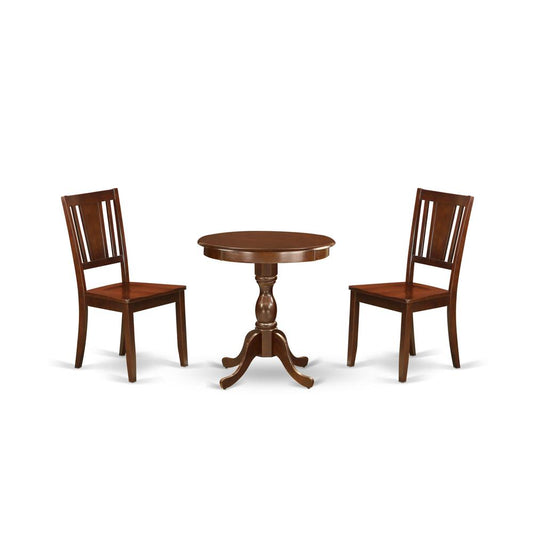 3-Pc Dining Table Set - 2 Dining Room Chairs And 1 Kitchen Dining Table (Mahogany Finish) And Dining Tables By East West Furniture | Dining Sets | Modishstore