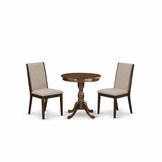 3-Pc Dinette Set - 2 Kitchen Chairs And 1 Modern Kitchen Table (Mahogany Finish) And Dining Tables By East West Furniture | Dining Sets | Modishstore