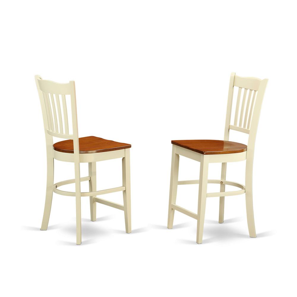 Groton Counter Stools With Wood Seat In Oak Finish, Set Of 2 By East West Furniture | Dining Chairs | Modishstore - 5