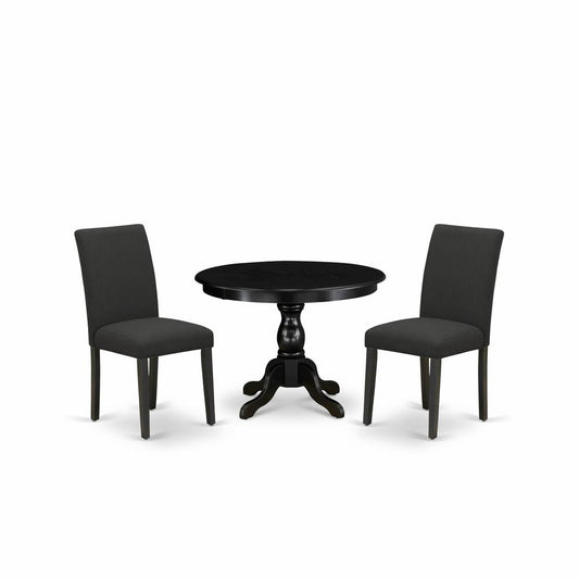 3 Piece Kitchen Table Set - Black Dinner Table And 2 Black Dining Chairs By East West Furniture | Dining Sets | Modishstore