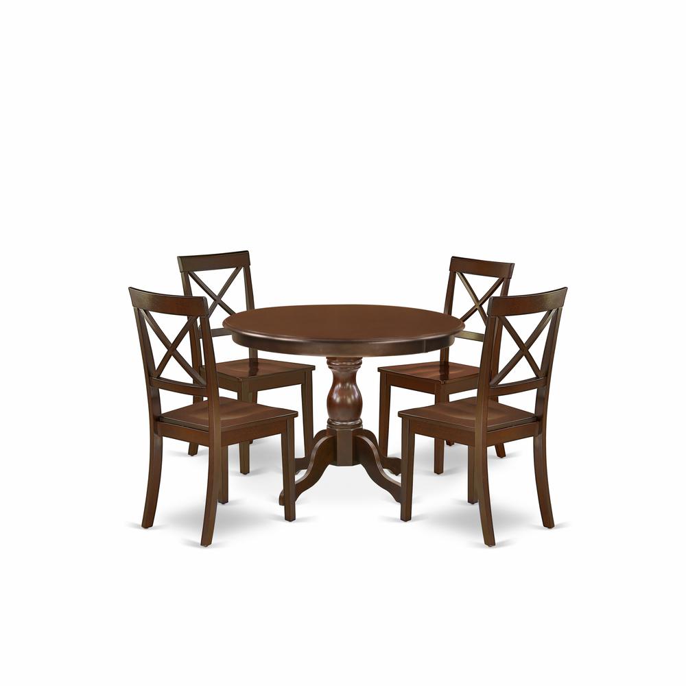5 Piece Kitchen Set - White Table And 4  Chairs By East West Furniture | Dining Sets | Modishstore - 4