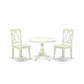3 Piece Dining Table Set - Linen White Dinner Table And 2 Linen White Kitchen Chairs By East West Furniture | Dining Sets | Modishstore