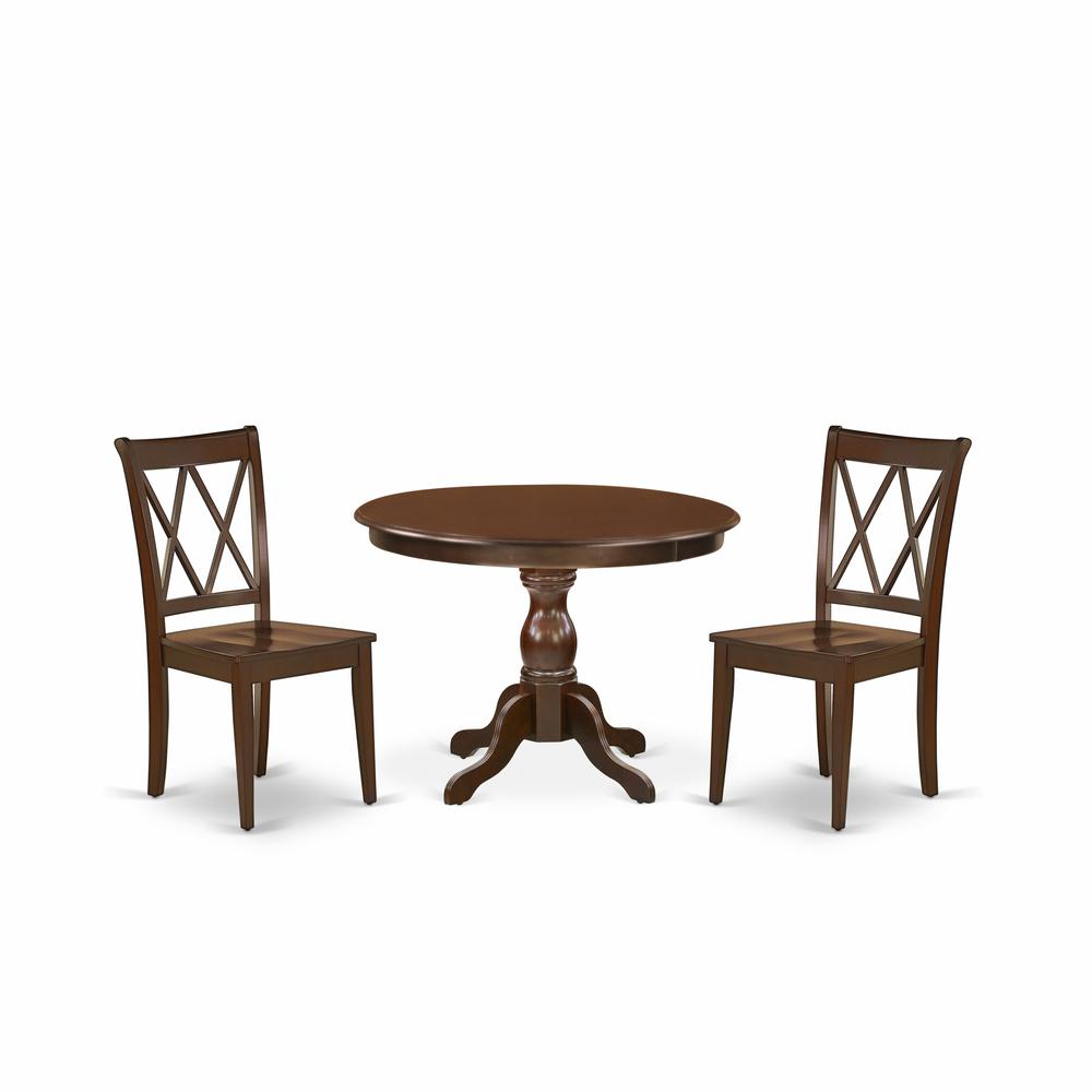 3 Piece Dining Room Set - Mahogany Dinning Table And 2 Mahogany Wooden Dining Chairs And Dining Tables By East West Furniture | Dining Sets | Modishstore