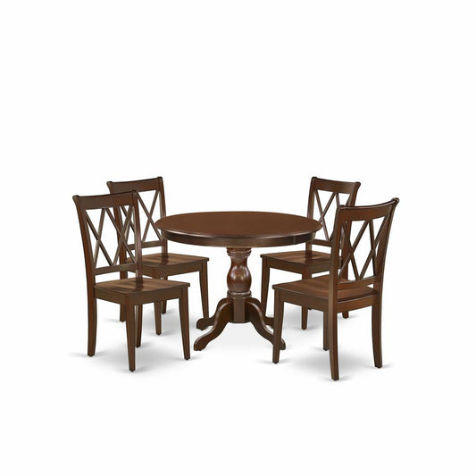 5 Piece Dining Room Table Set - Mahogany Dinning Table And 4 Mahogany Chairs For Dining Room And Dining Tables By East West Furniture | Dining Sets | Modishstore