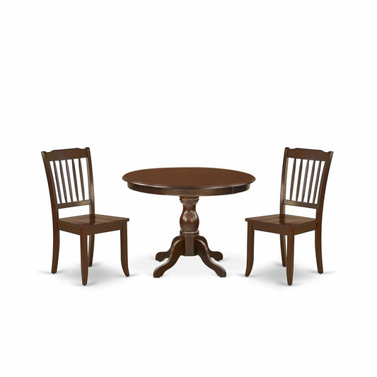 3 Piece Kitchen Set - Mahogany Dining Table And 2 Mahogany Wooden Dining Chairs And Dining Tables By East West Furniture | Dining Sets | Modishstore