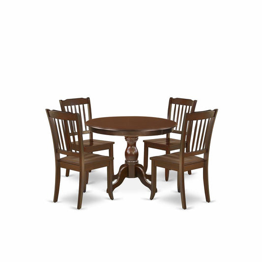 5 Piece Table Set - Mahogany Small Dining Table And 4 Mahogany Kitchen & Dining Room Chairs And Dining Tables By East West Furniture | Dining Sets | Modishstore
