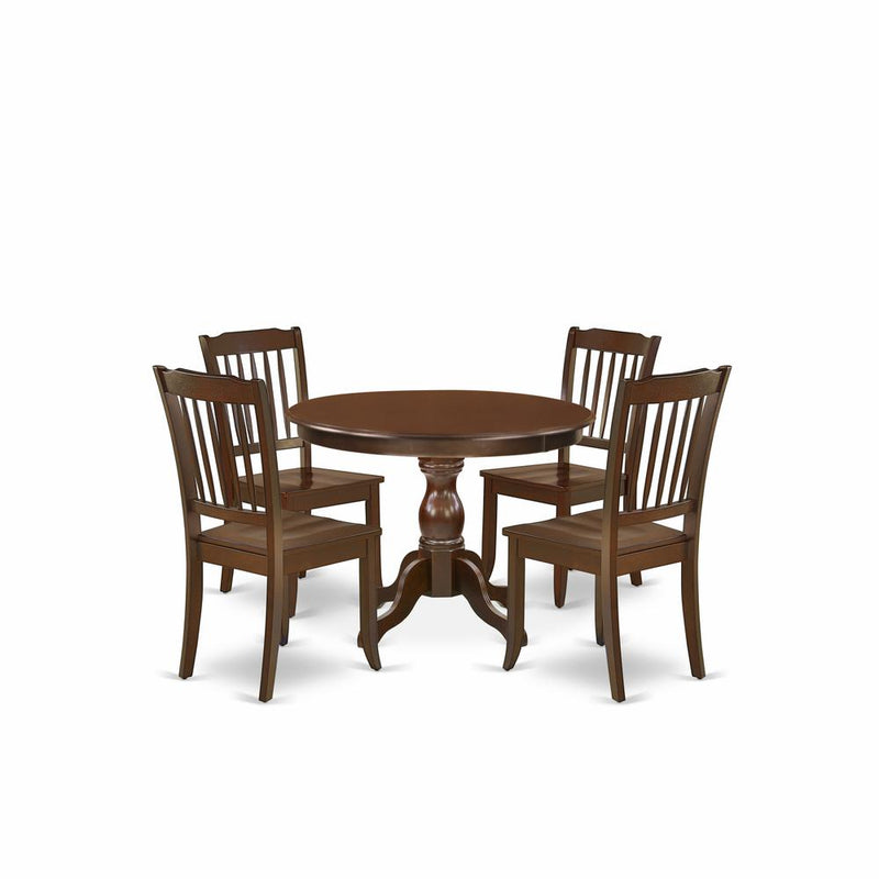 5 Piece Table Set - Mahogany Small Dining Table And 4 Mahogany Kitchen & Dining Room Chairs And Dining Tables By East West Furniture | Dining Sets | Modishstore