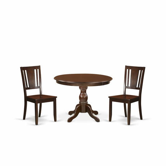 3 Piece Dinette Set - Mahogany Dining Room Table And 2 Mahogany Kitchen & Dining Room Chairs And Dining Tables By East West Furniture | Dining Sets | Modishstore