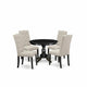 5 Piece Kitchen Table Set - Black Dinning Table And 4 Doeskin Linen Fabric Dining Chairs By East West Furniture | Dining Sets | Modishstore