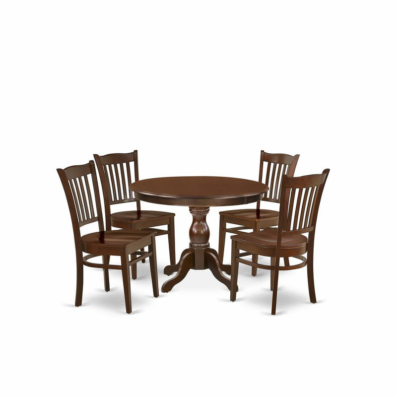 5 Piece Table And Chairs Dining Set - Linen White Wood Table And 4 Linen White Wooden Chairs By East West Furniture | Dining Sets | Modishstore - 4