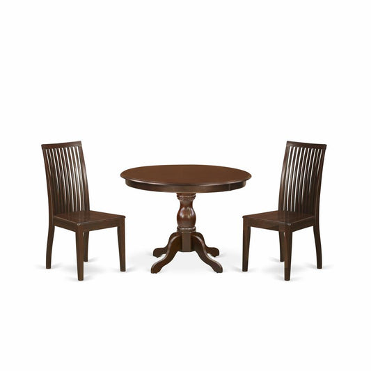 3 Piece Dining Set - Mahogany Small Dining Table And 2 Mahogany Wood Dining Chairs And Dining Tables By East West Furniture | Dining Sets | Modishstore