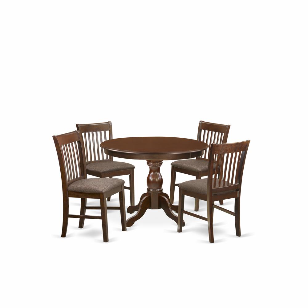 5 Piece Dining Room Table Set - Linen White Dining Table And 4 Linen White Kitchen Chairs By East West Furniture | Dining Sets | Modishstore - 4
