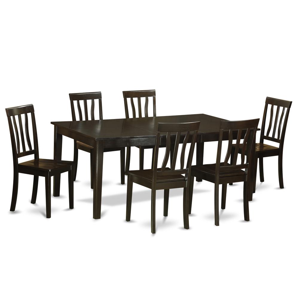 7 Pc Formal Dining Room Set-Table With Leaf And 6 Kitchen Chairs. By East West Furniture | Dining Sets | Modishstore - 2