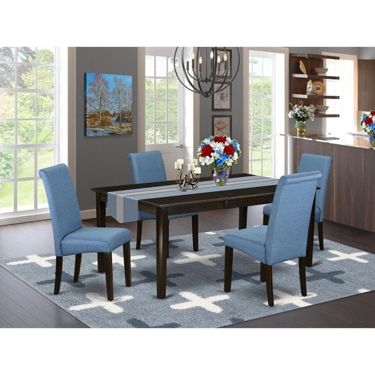 Dining Room Set Cappuccino HEBA5-CAP-21 By East West Furniture | Dining Sets | Modishstore