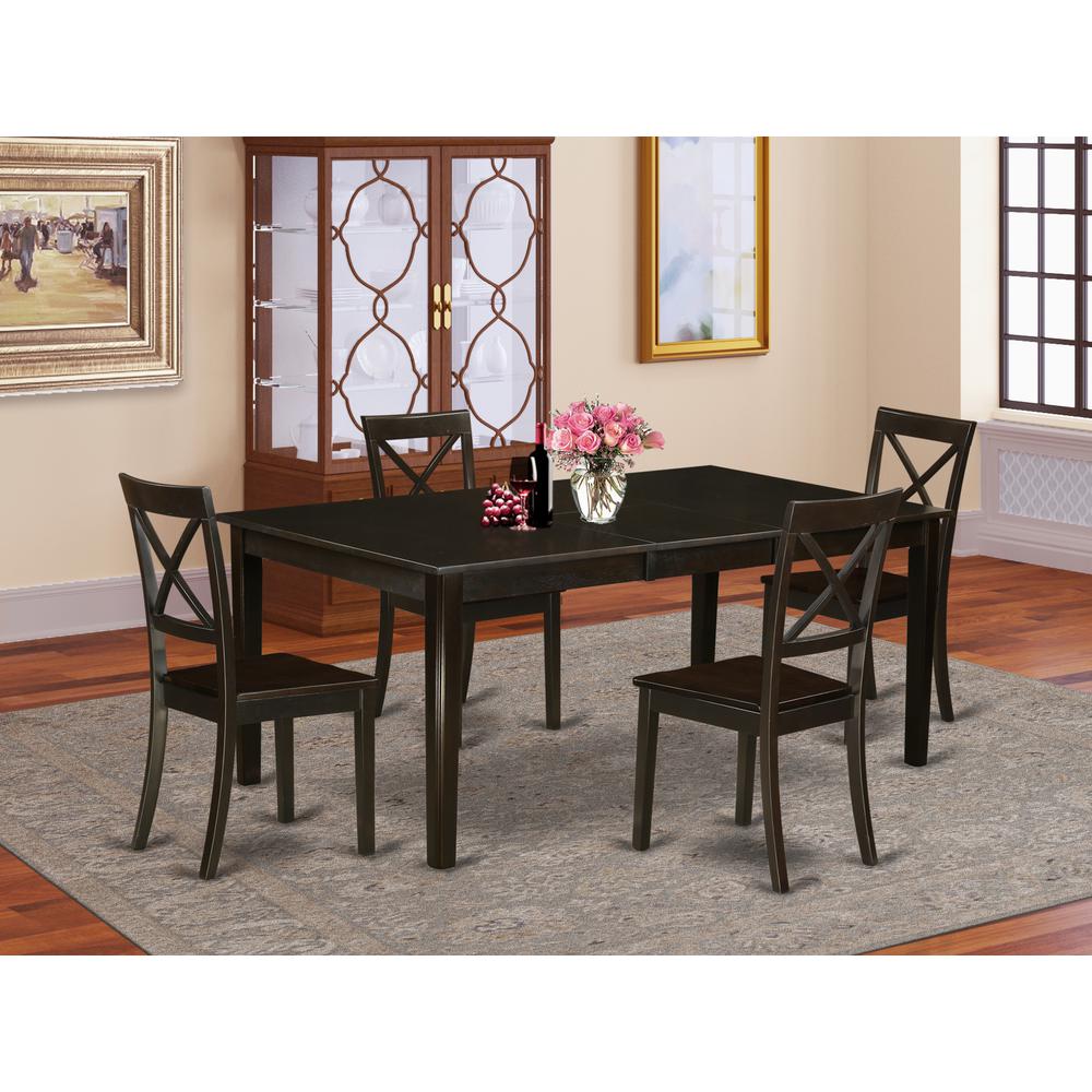 Dining Room Set Cappuccino HEBO5-CAP-W By East West Furniture | Dining Sets | Modishstore