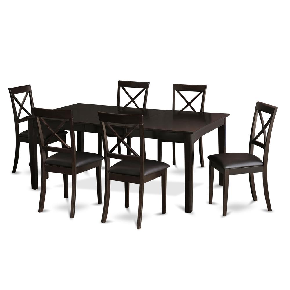 7 Pc Dining Room Set-Dinette Table With Leaf And 6 Dinette Chairs. By East West Furniture | Dining Sets | Modishstore - 2