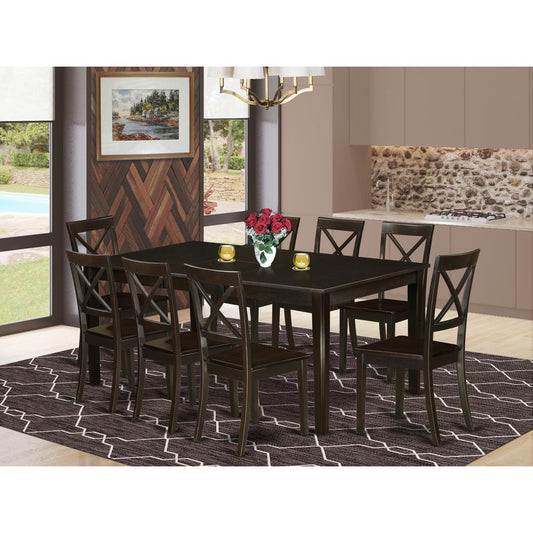 Dining Room Set Cappuccino HEBO9-CAP-W By East West Furniture | Dining Sets | Modishstore