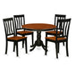 5 Pc Set With A Round Dinette Table And 4 Wood Dinette Chairs In Black And Cherry By East West Furniture | Dining Sets | Modishstore - 2