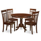 5 Pc Set With A Round Small Table And 4 Wood Dinette Chairs In Mahogany By East West Furniture - Hlca5-Mah-W | Dining Sets | Modishstore - 2