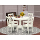 Dining Room Set Linen White HLCL5-LWH-W By East West Furniture | Dining Sets | Modishstore