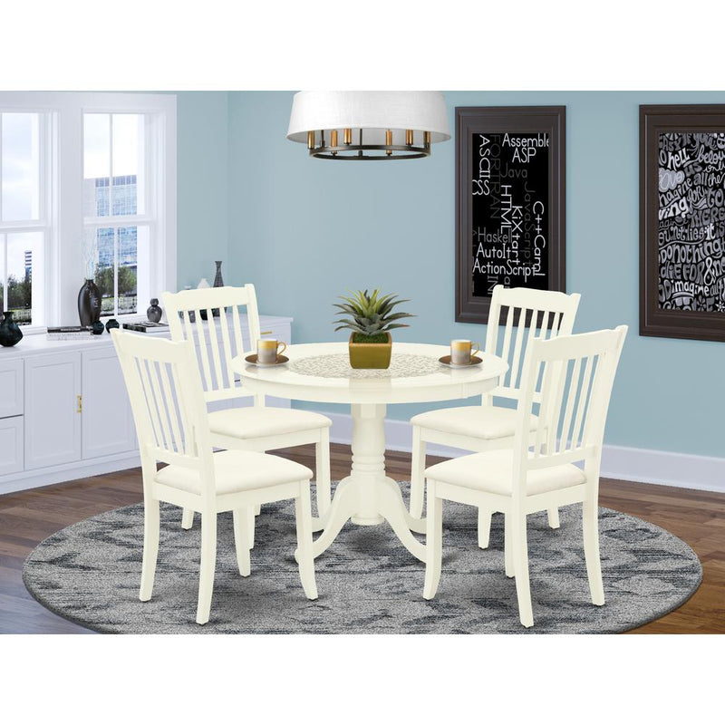 Dining Room Set Linen White HLDA5-LWH-C By East West Furniture | Dining Sets | Modishstore