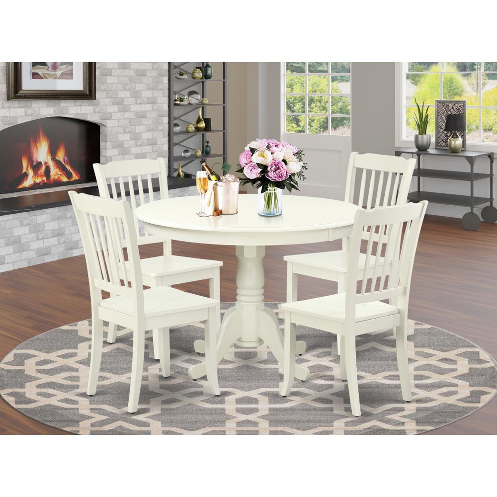 Dining Room Set Linen White HLDA5-LWH-W By East West Furniture | Dining Sets | Modishstore