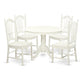 5 Pc Set With A Round Dinette Table And 4 Wood Dinette Chairs In Linen White By East West Furniture - Hldo5-Lwh-W | Dining Sets | Modishstore - 2