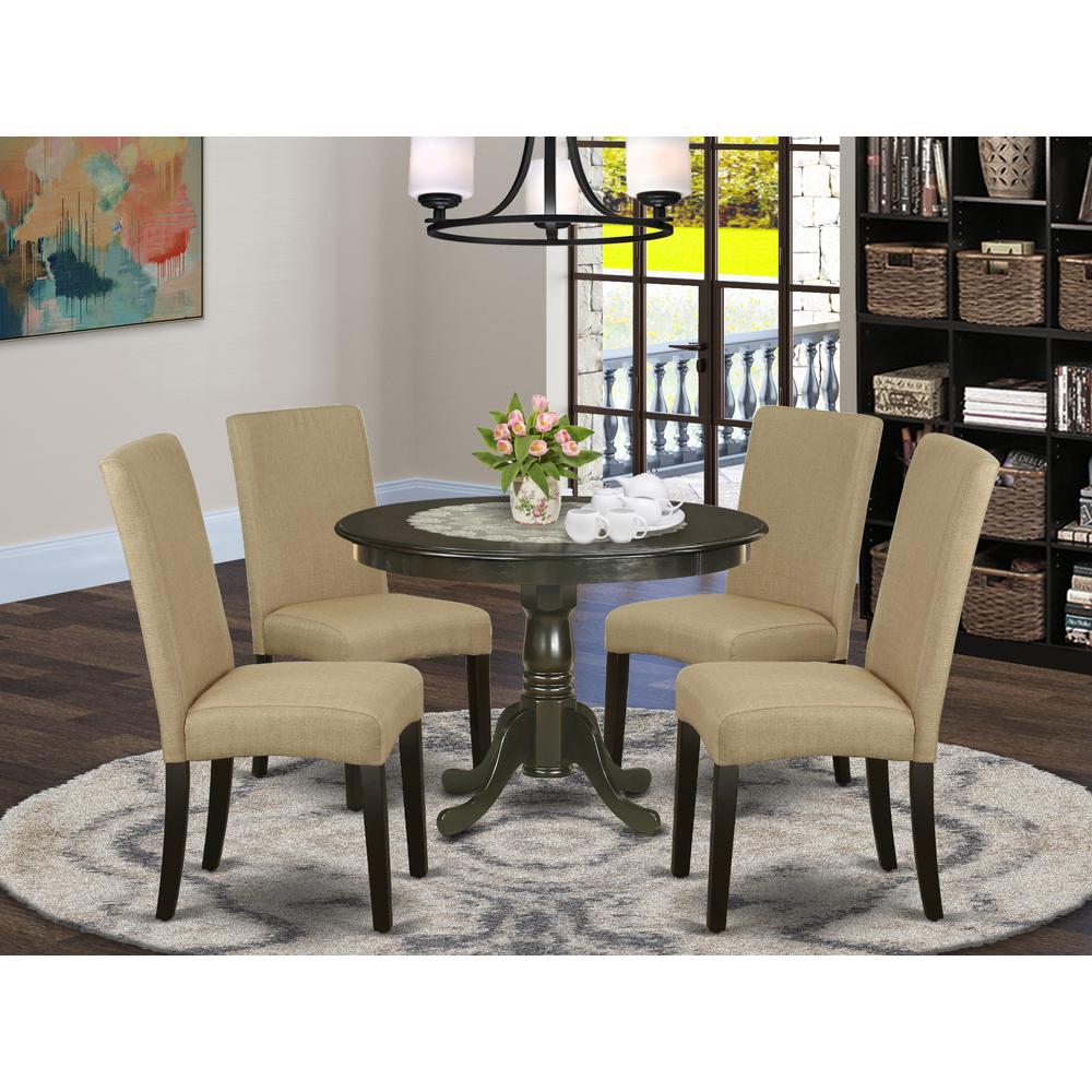 Dining Room Set Cappuccino HLDR5-CAP-03 By East West Furniture | Dining Sets | Modishstore