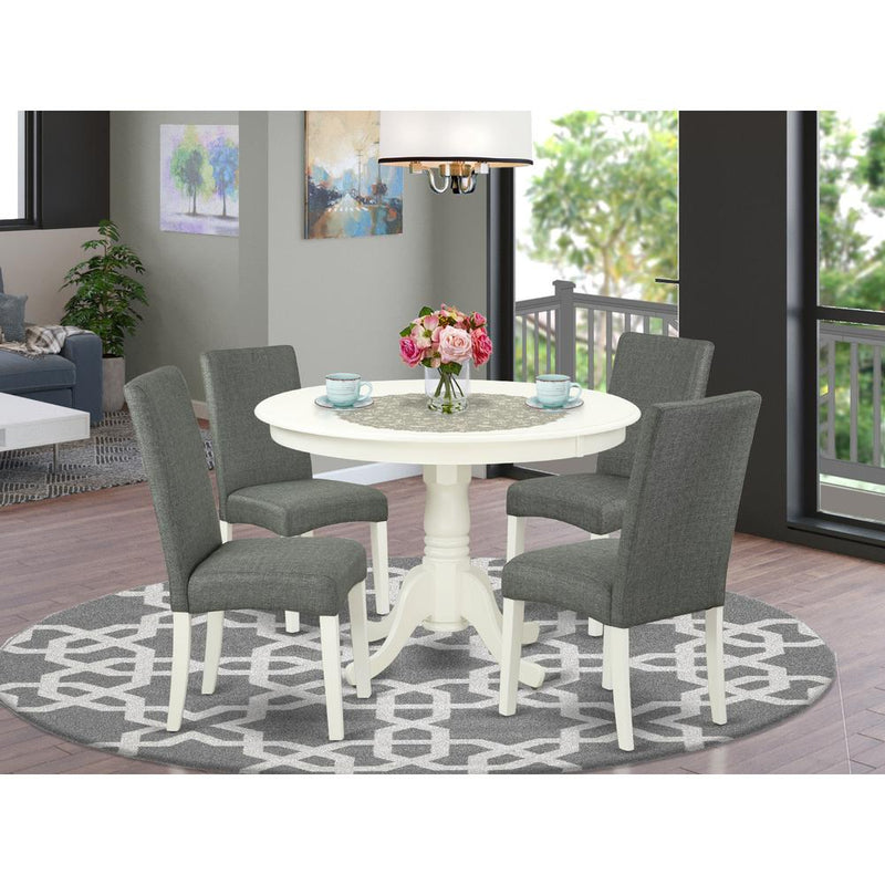 Dining Room Set Linen White HLDR5-LWH-07 By East West Furniture | Dining Sets | Modishstore