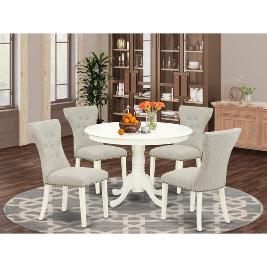 Dining Room Set Linen White HLGA5 - LWH - 35 By East West Furniture | Dining Sets | Modishstore