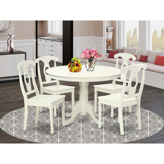 Dining Room Set Linen White HLKE5-LWH-W By East West Furniture | Dining Sets | Modishstore