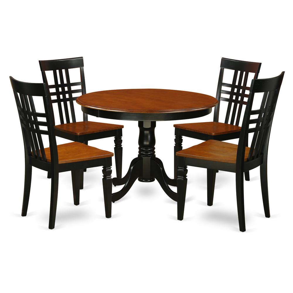 5 Pc Set With A Dining Table And 4 Dinette Chairs In Black And Cherry By East West Furniture | Dining Sets | Modishstore - 2